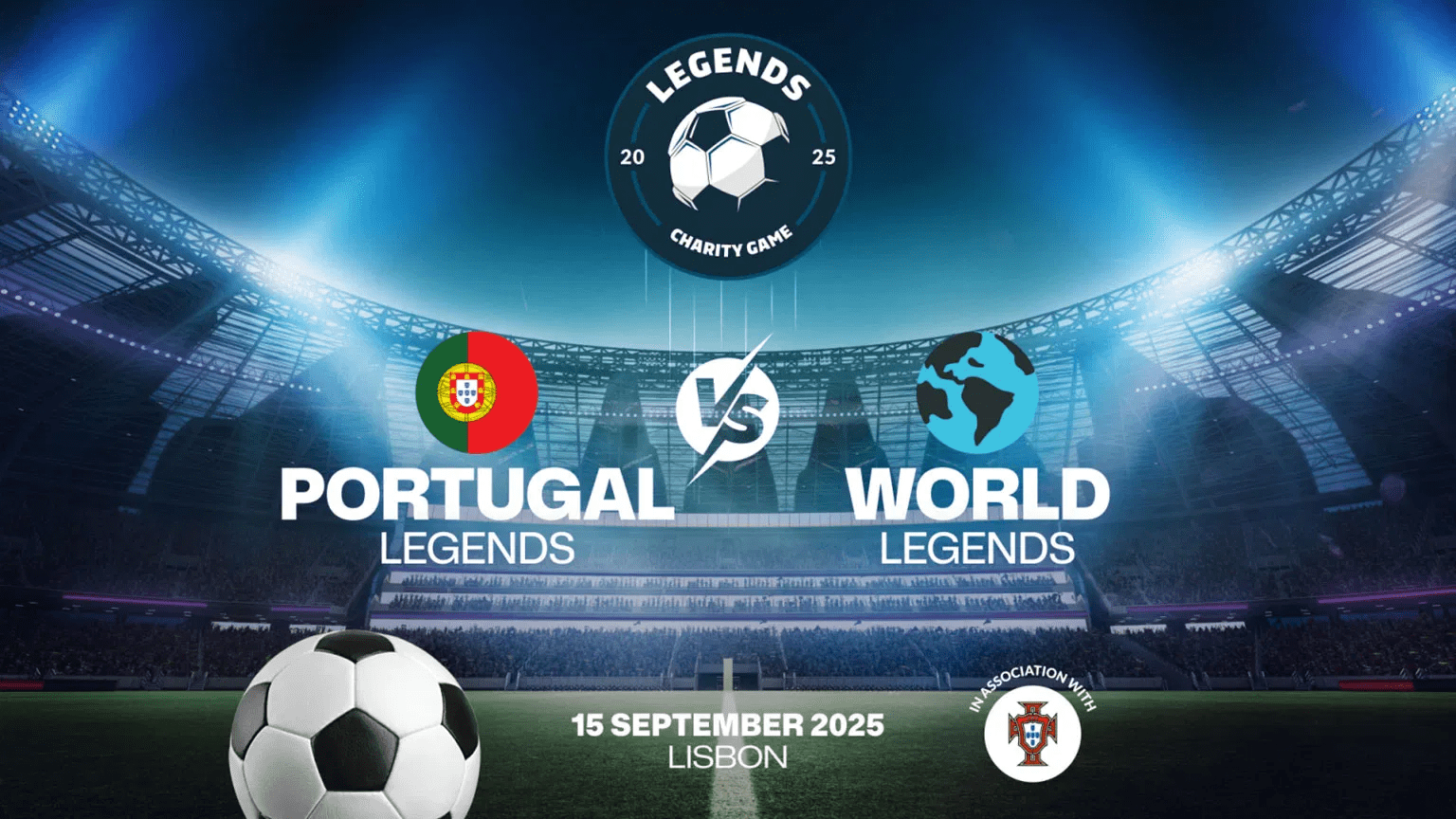 Partida de futebol entre estrelas de Portugal e do mundo será realizada na mesma semana do SBC Summit Lisboa⚽